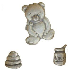 Lindsay Claire Designs Pewter Bear Pin & Earrings